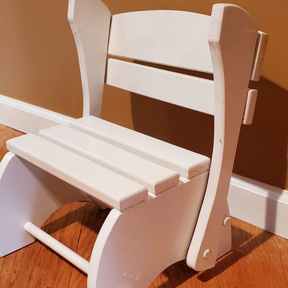 Not Known Accents Vintage Wood Folding Child Step Stool Flip Chair Kids Room Shabby Chic